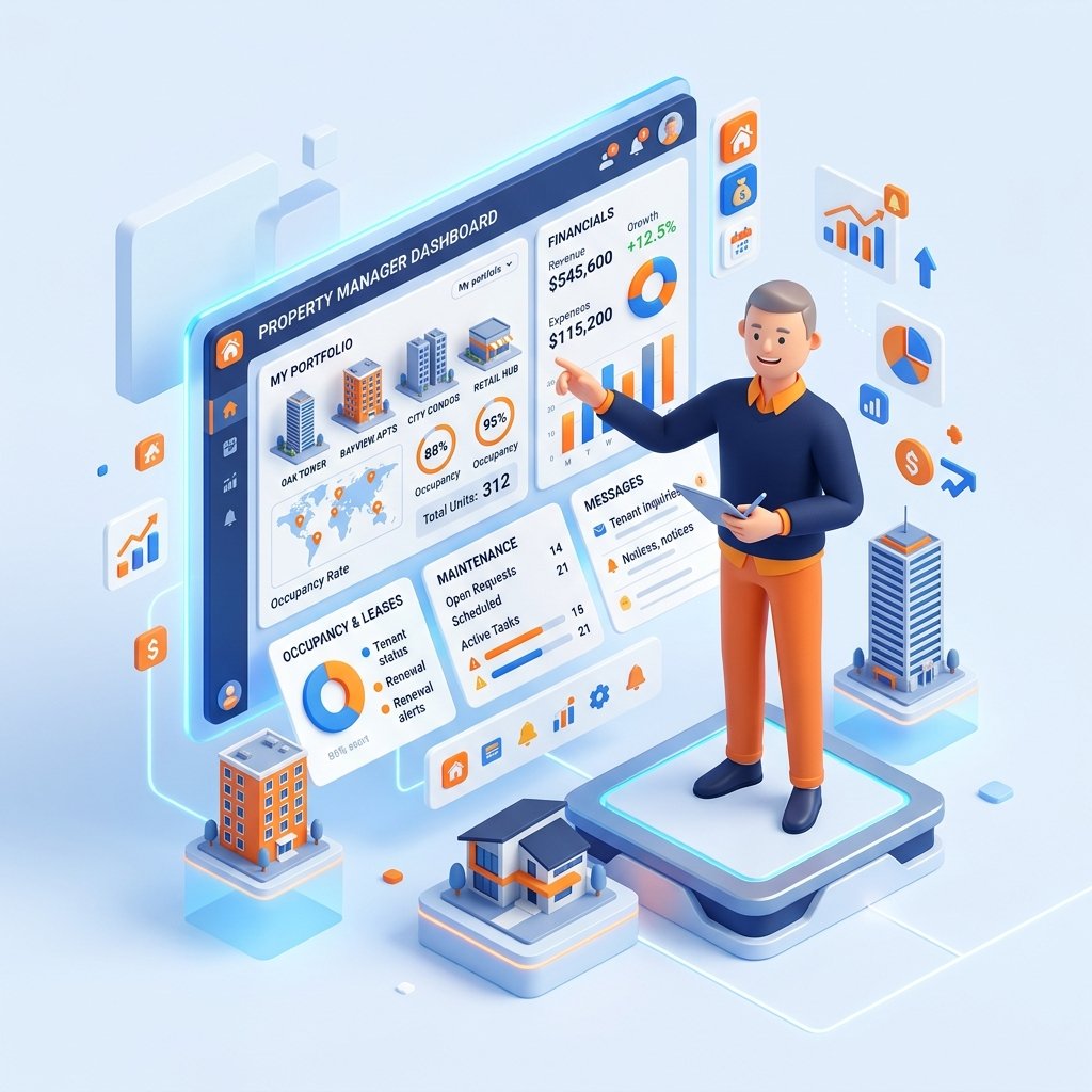 Airlivs Property Management Dashboard Illustration